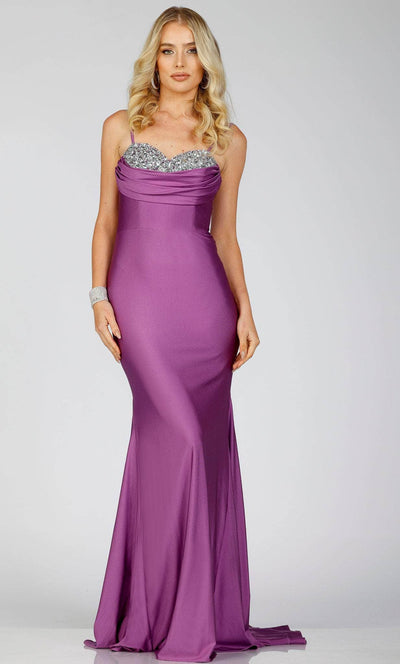 Terani Couture 231P0186 - Jeweled Sweetheart Prom Gown Special Occasion Dress 00 / Purple