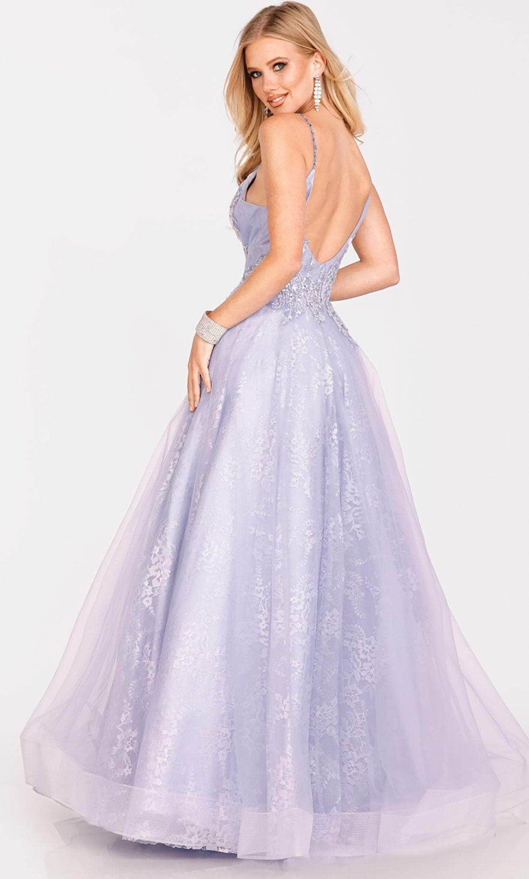 Terani Couture 231P0556 - A-line Lace Inset Full Length Gown Special Occasion Dress