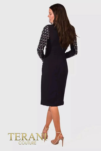 Terani Couture 232C1139 - Bead Embellished Long Sleeve Dress Special Occasion Dress