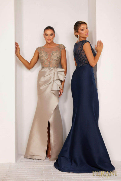 Terani Couture 232E1300 - Beaded Illusion Bateau Evening Dress Special Occasion Dress