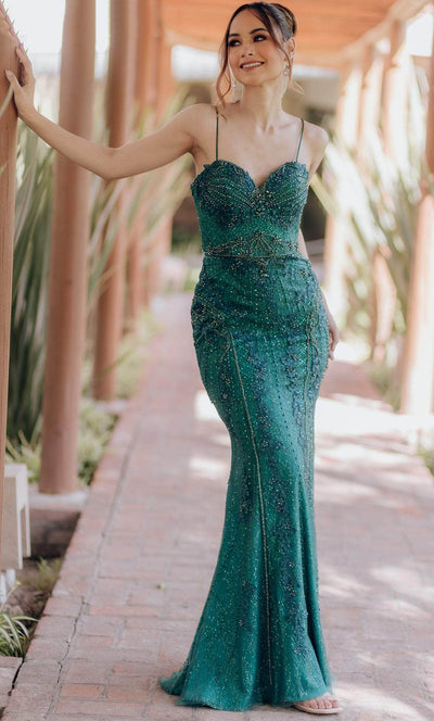 Terani Couture 232GL1402 - Sleeveless Sweetheart Neck Evening Dress Special Occasion Dress 00 / Emerald