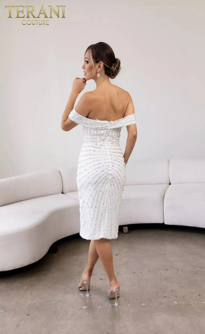 Terani Couture 241C2309 - Off-Shoulder Bead Embellished Dress Special Occasion Dress