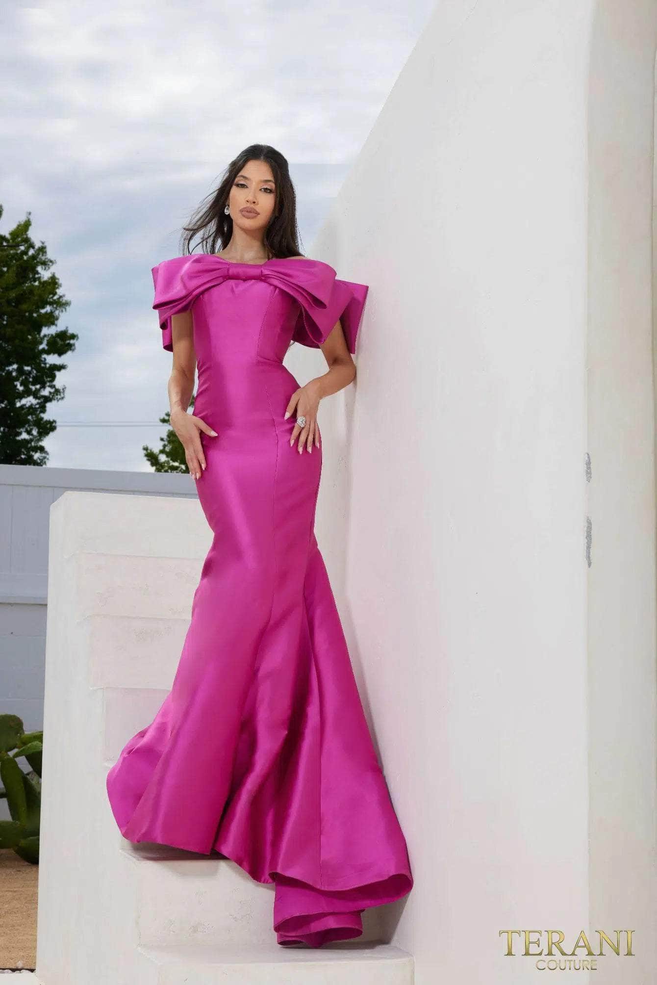 Terani Couture 241E2407 - Bow Trumpet Evening Dress Special Occasion Dress