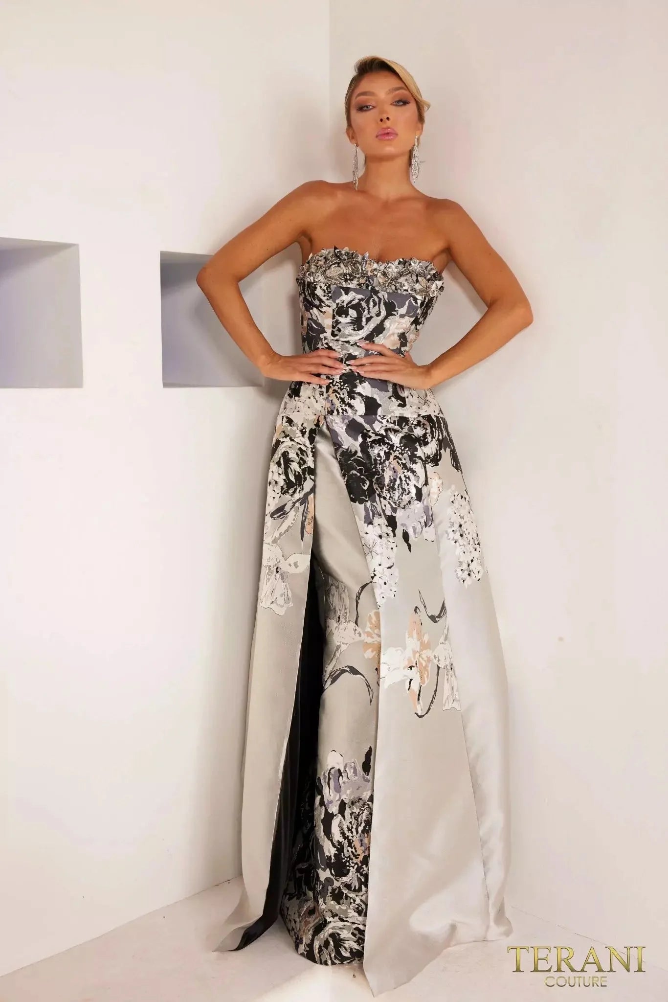 Terani Couture 241E2452 - Strapless Jacquard Ballgown Special Occasion Dress