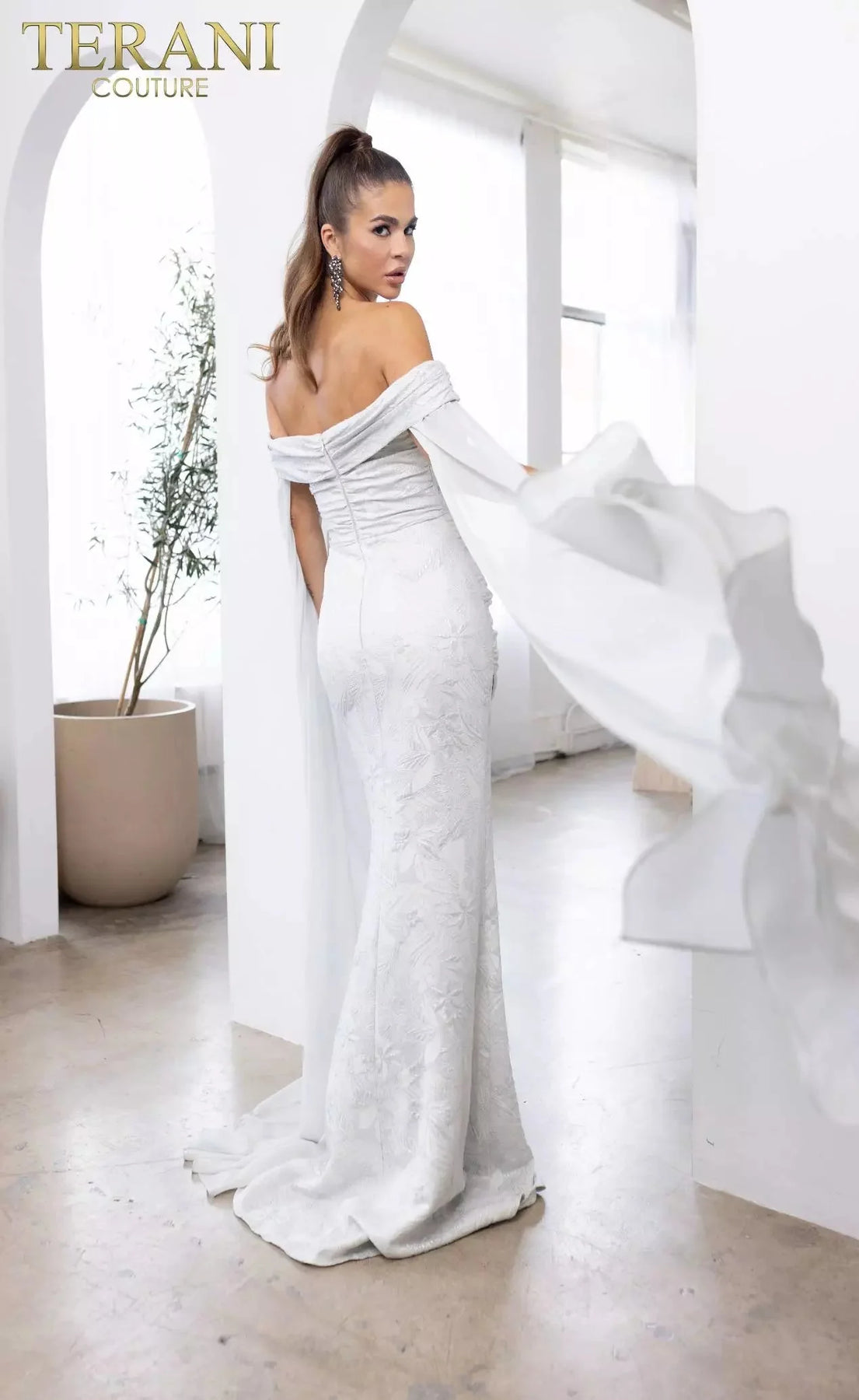 Terani couture floral clearance embroidered lace gown