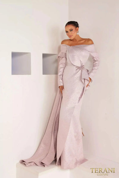 Terani Couture 241M2743 - Off-Shoulder Long Sleeve Dress Special Occasion Dress