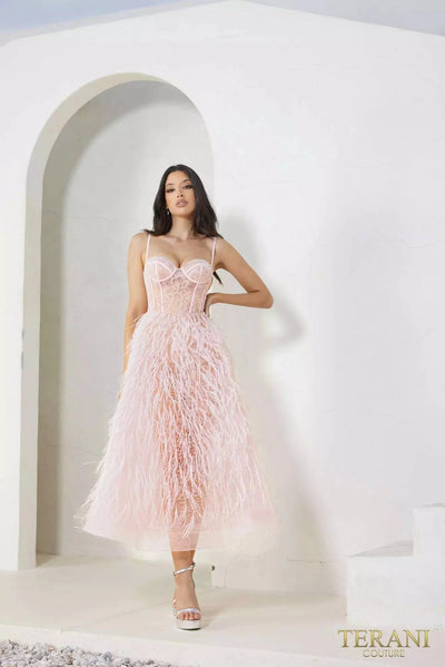Terani Couture 241P2022 - Corset Tea-Length Prom Dress Special Occasion Dress