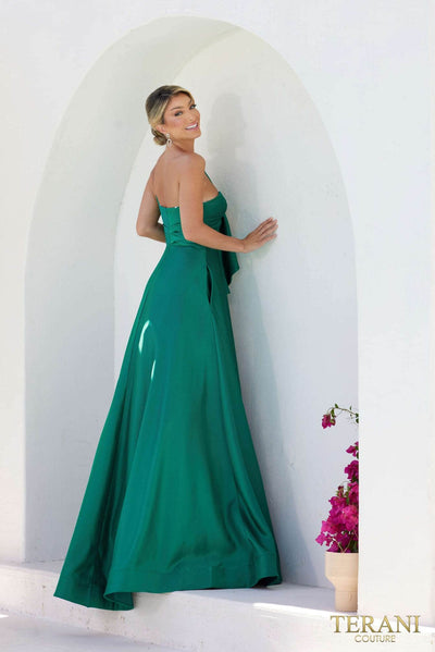 Terani Couture 241P2067 - Bow Draped A-Line Evening Dress Special Occasion Dress