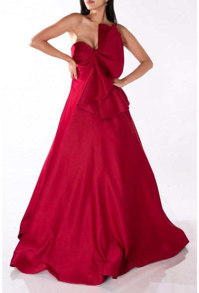 Terani Couture 241P2067 - Bow Draped A-Line Evening Dress Special Occasion Dress