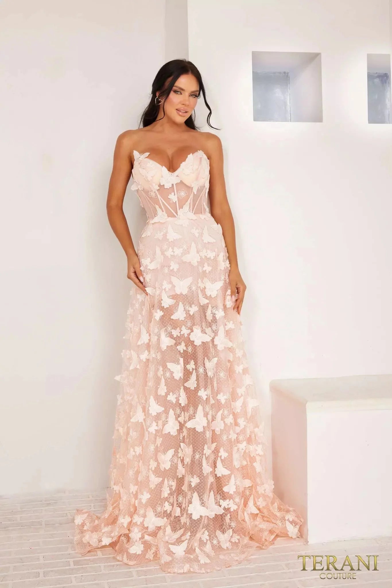 Terani Couture 241P2086 - V-Neck A-Line Dress Special Occasion Dress