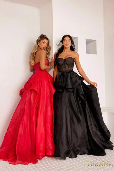 Terani Couture 241P2209 - Embellished Heat Set Stone Strapless Ballgown Special Occasion Dress