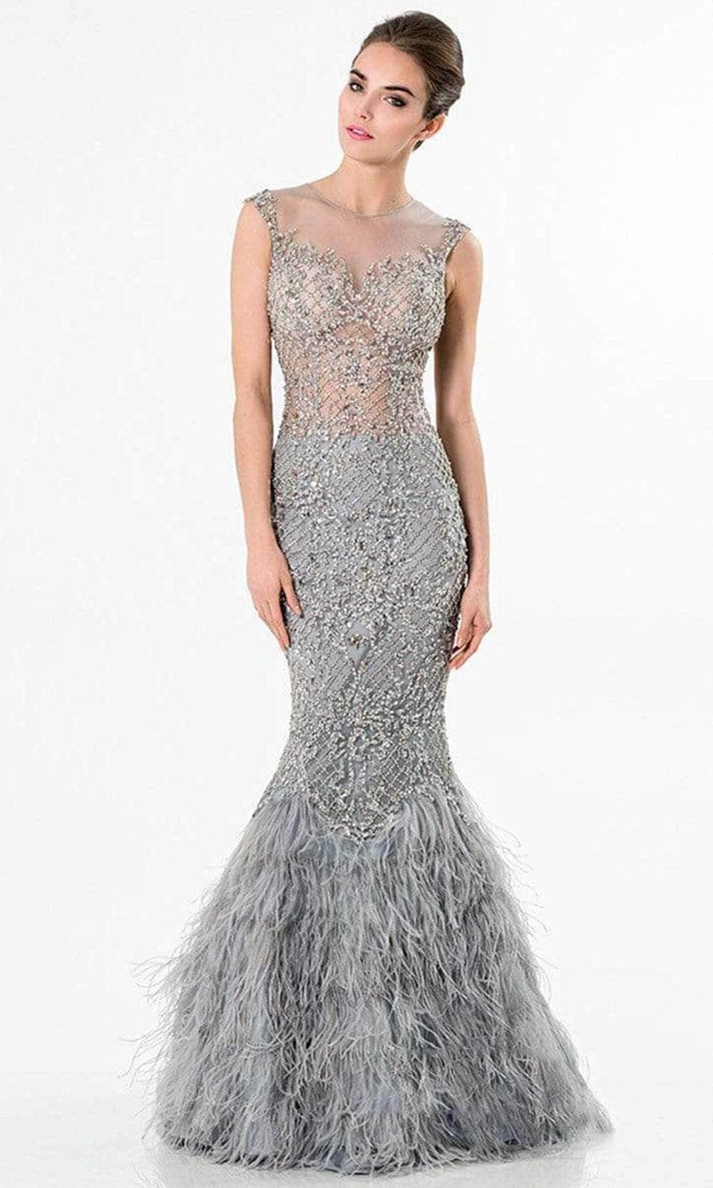 Terani Couture - 1521GL0816A Illusion Trumpet Evening Dress