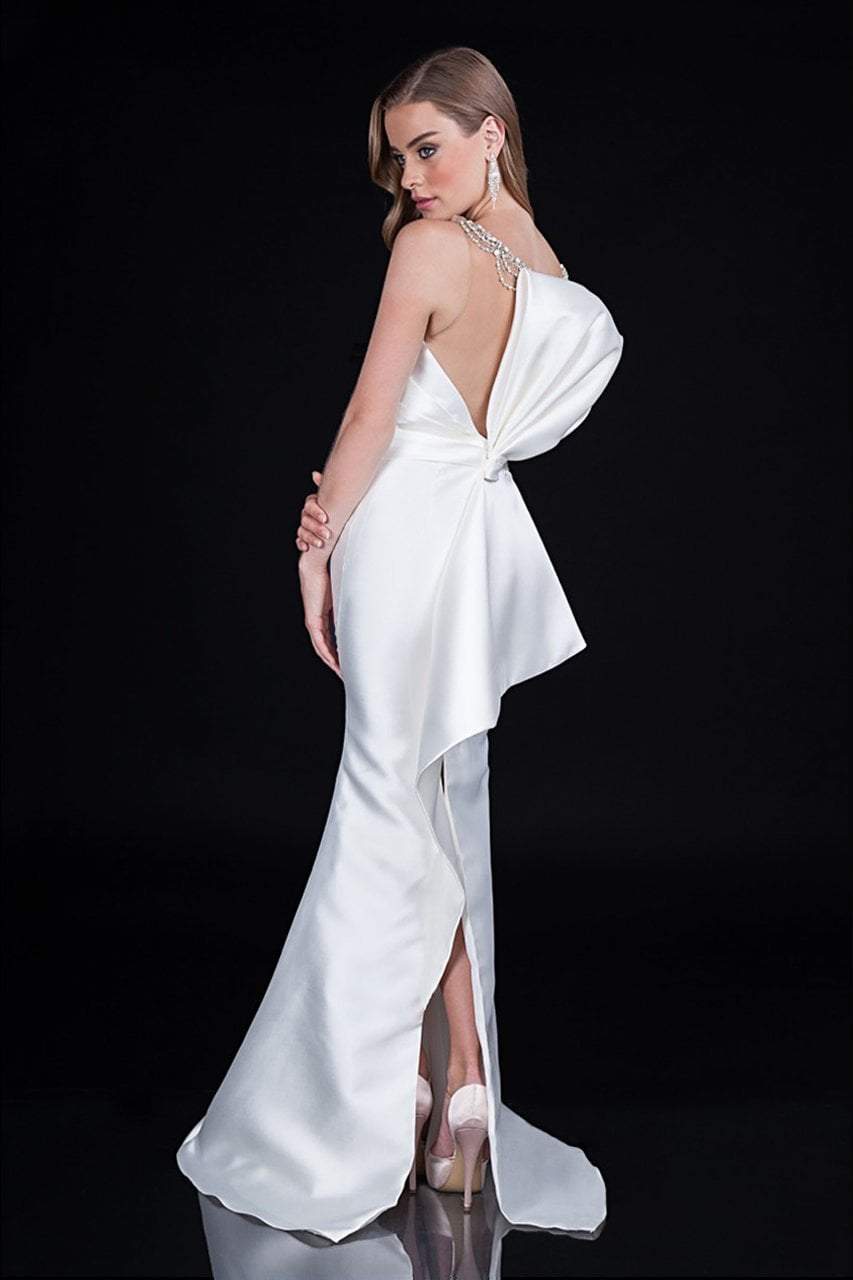 Terani Couture - Gorgeous Back Detailed Jewel Illusion Mermaid Gown Special Occasion Dress