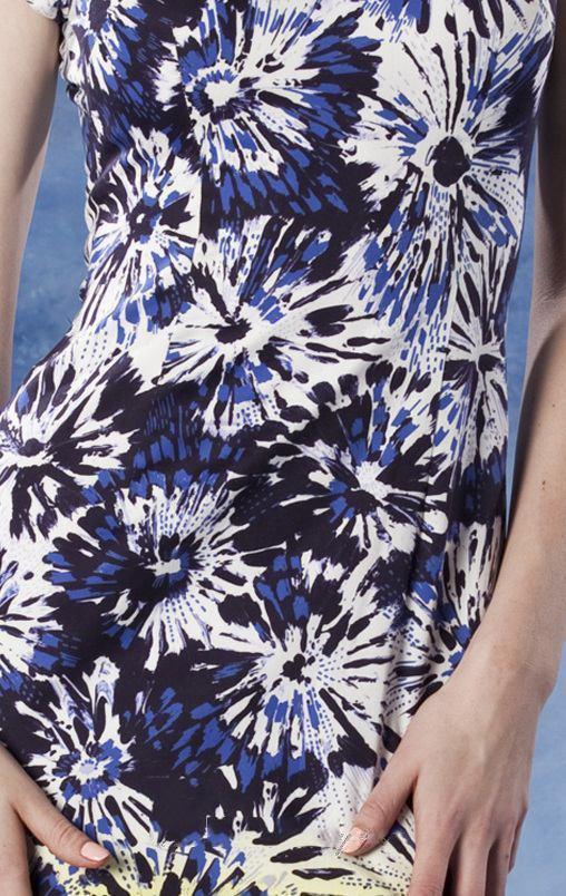 Theia - 881531 Flower Printed Color Block Dress Special Occasion Dress