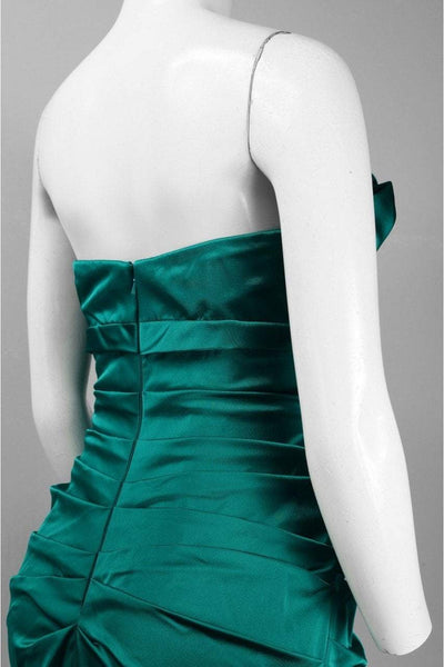 Theia - 881705 Strapless Origami Ruched Satin Sheath Dress Special Occasion Dress