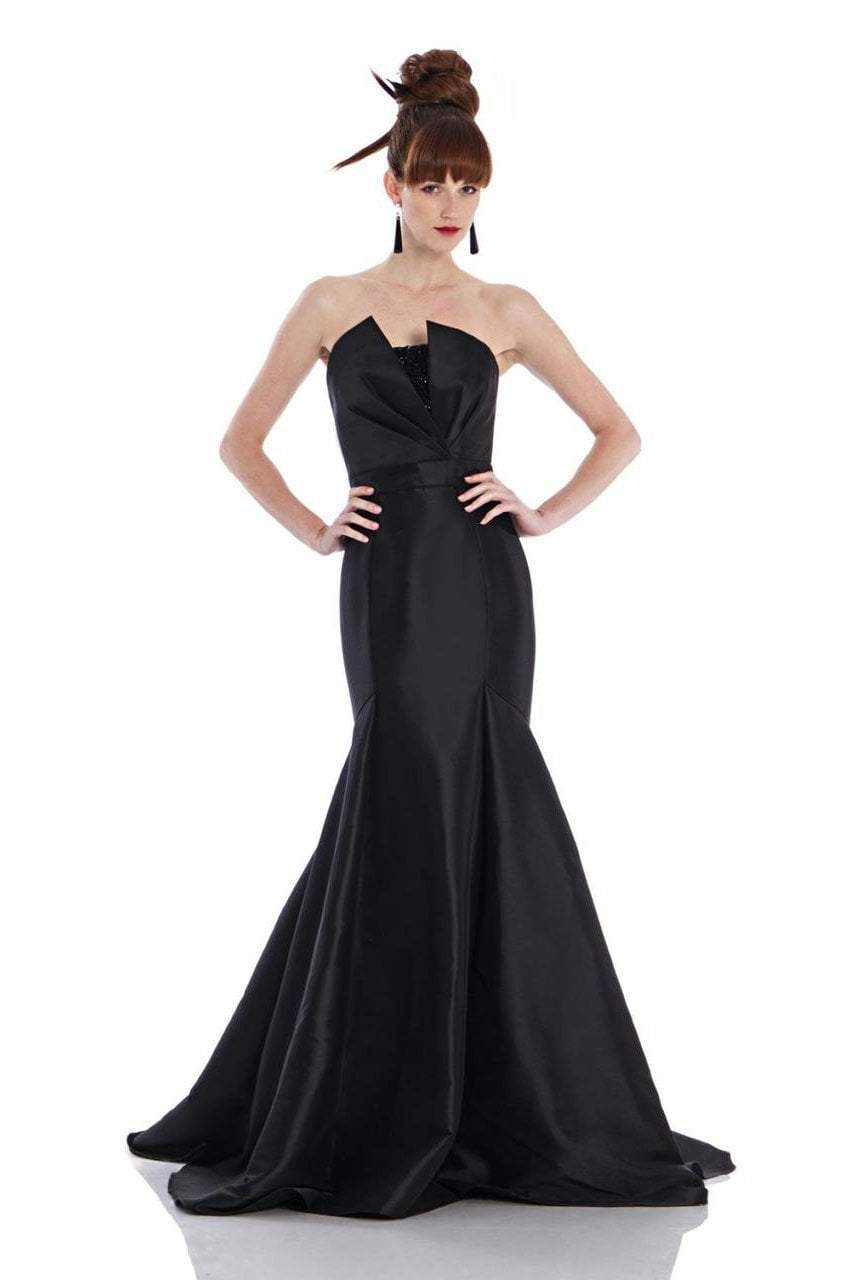 Theia - 882041 Asymmetrical Front Sequined Evening Dress Special Occasion Dress 4 / Black