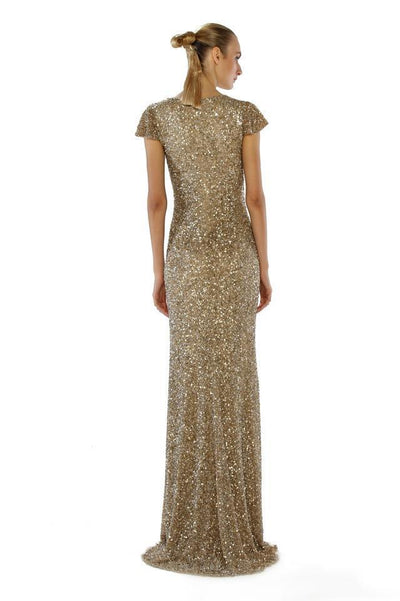 Theia - 882299 Embellished Scoop Short Sleeves Sheath Dress Special Occasion Dress