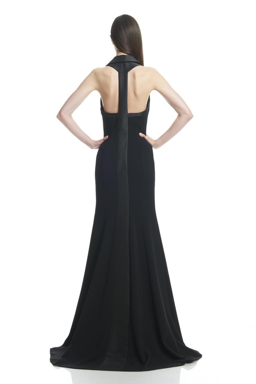 Theia - 882432 Collared V Neck Long Dress with Slit Special Occasion Dress