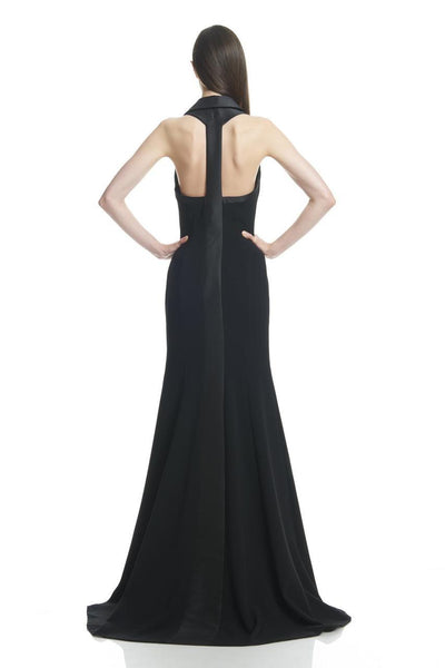 Theia - 882432 Collared V Neck Long Dress with Slit Special Occasion Dress