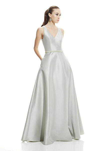 Theia - 882822 Sleeveless V Neck A-Line Gown with Embellished Belt Special Occasion Dress