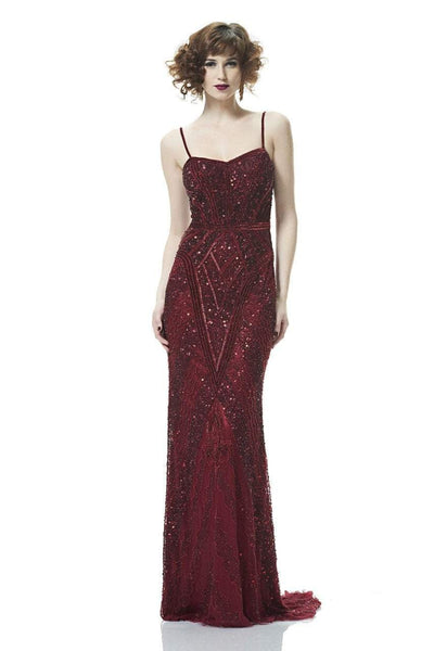 Theia - 882921 Sequined Mesh Long Gown Special Occasion Dress