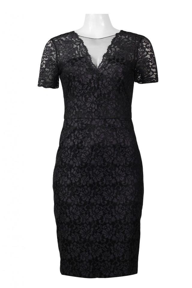 Theia - 883015 Floral Lace Short Sleeve Cocktail Dress Special Occasion Dress