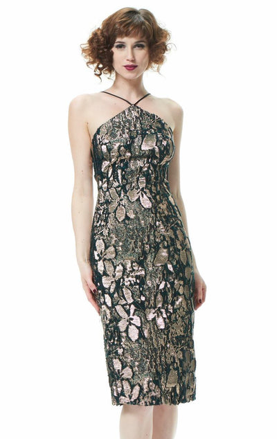 Theia - 883024 Metallic Jacquard Sheath Dress Special Occasion Dress