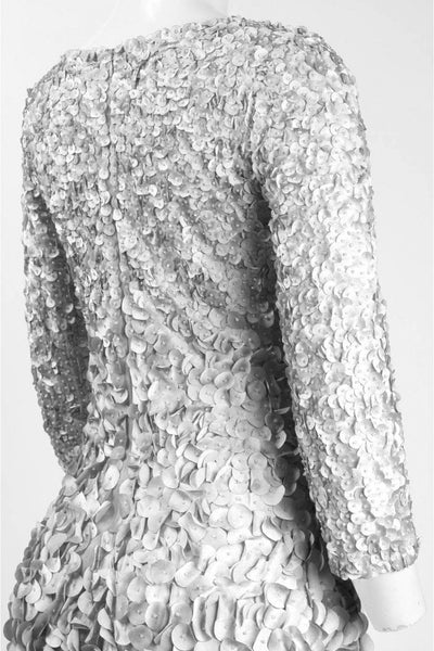Theia - 883099 Quarter Sleeve Petal Ornate A-Line Cocktail Dress Special Occasion Dress