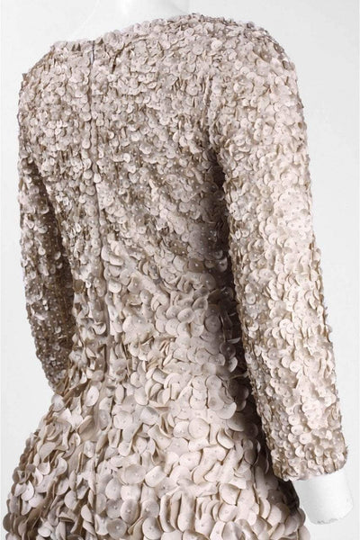 Theia - 883099 Quarter Sleeve Petal Ornate A-Line Cocktail Dress Special Occasion Dress