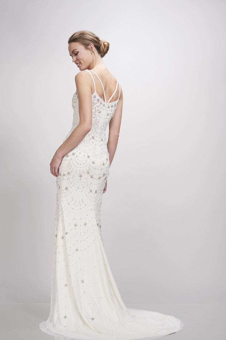 Theia - 890461 Sleeveless Swag-Motif Detailed Mermaid Gown Special Occasion Dress