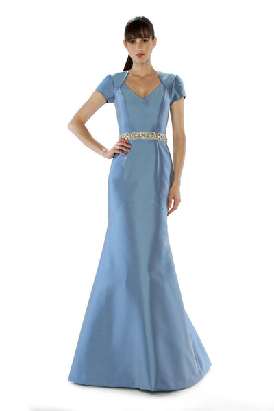 Theia - Satin Mermaid Gown 882358 Special Occasion Dress 16 / Powder Blue