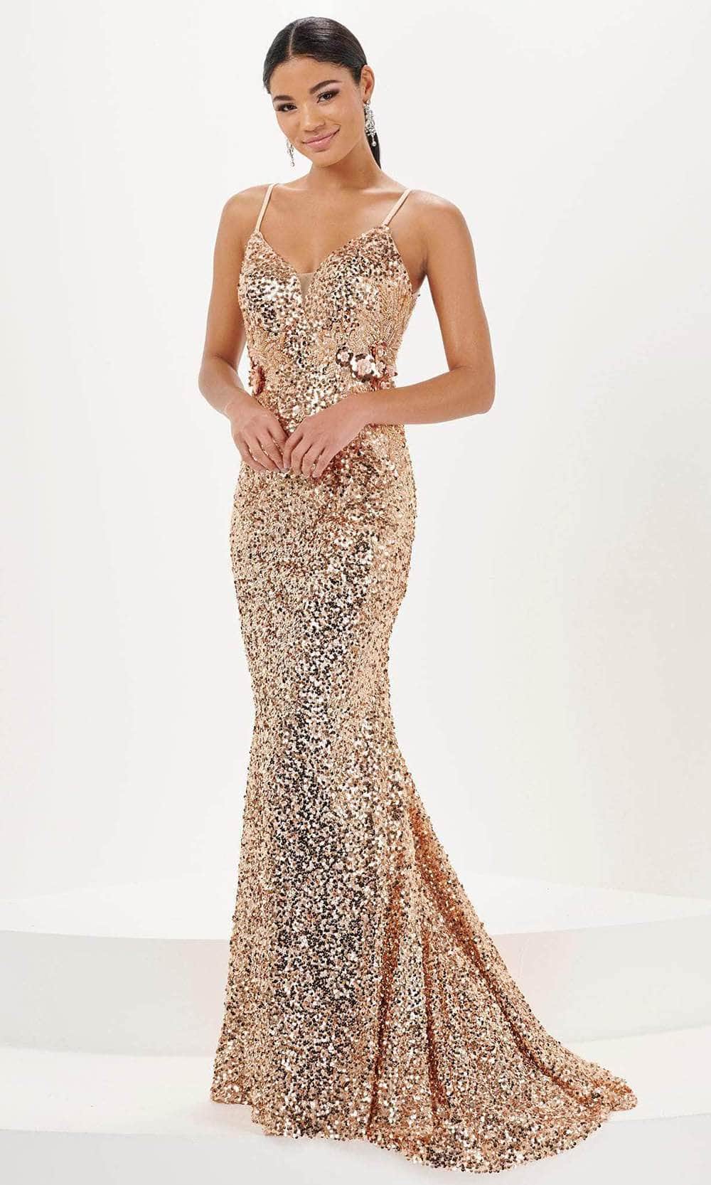Tiffany Designs 16059 - Cutout Back Evening Gown Evening Dresses 0 / Gold