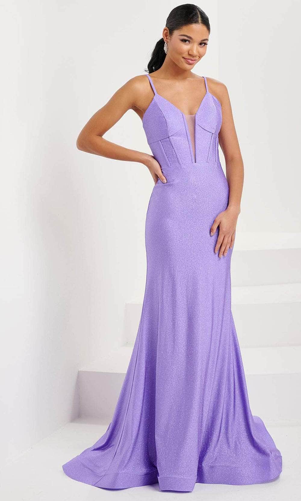 Tiffany Designs 16062 - Glitter Corset Prom Gown Evening Dresses 0 / Deep Lavender