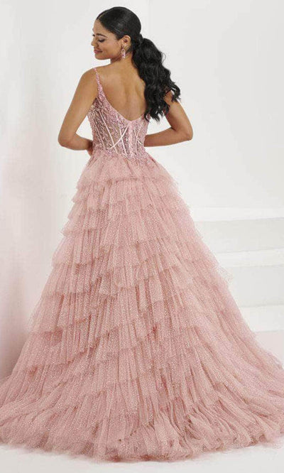 Tiffany Designs 16099 - Floral Appliqued Tiered Ballgown Evening Dresses