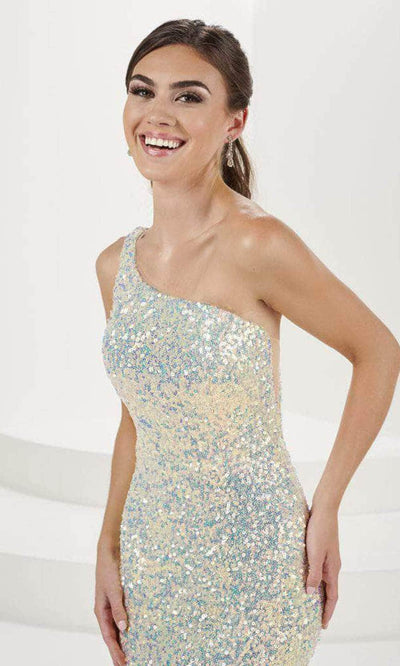 Tiffany Designs 16114 - One Shoulder Sequin Evening Gown Evening Dresses 0 / Gold