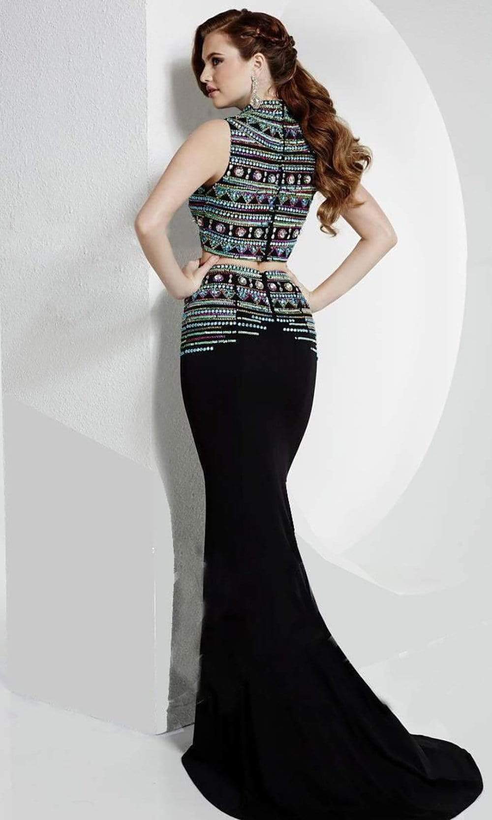 Tiffany Designs - 16117 Rhinestone Embellished Two Piece Trumpet Gown Special Occasion Dress