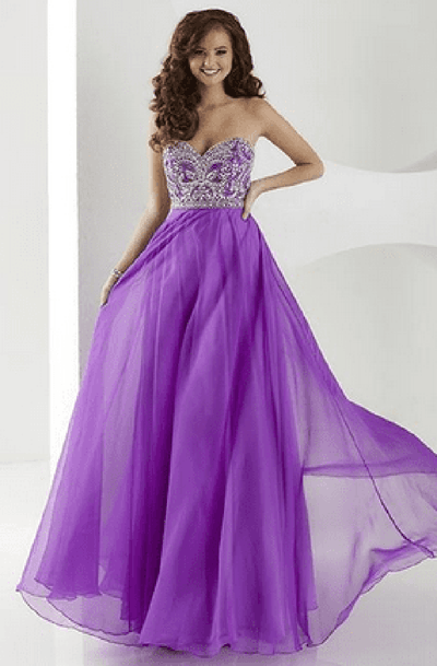 Tiffany Designs - 16183SC Strapless Chiffon A-line Dress