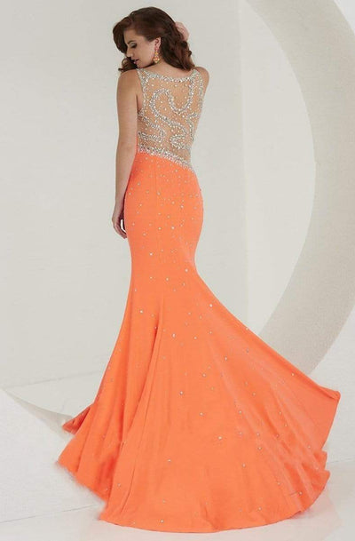 Tiffany Designs - 16191 Artistic Bateau Illusion Jersey Evening Gown Special Occasion Dress