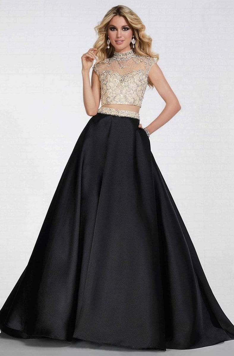 Tiffany Designs - 16277SC Asymmetric Beaded Flowy Gown