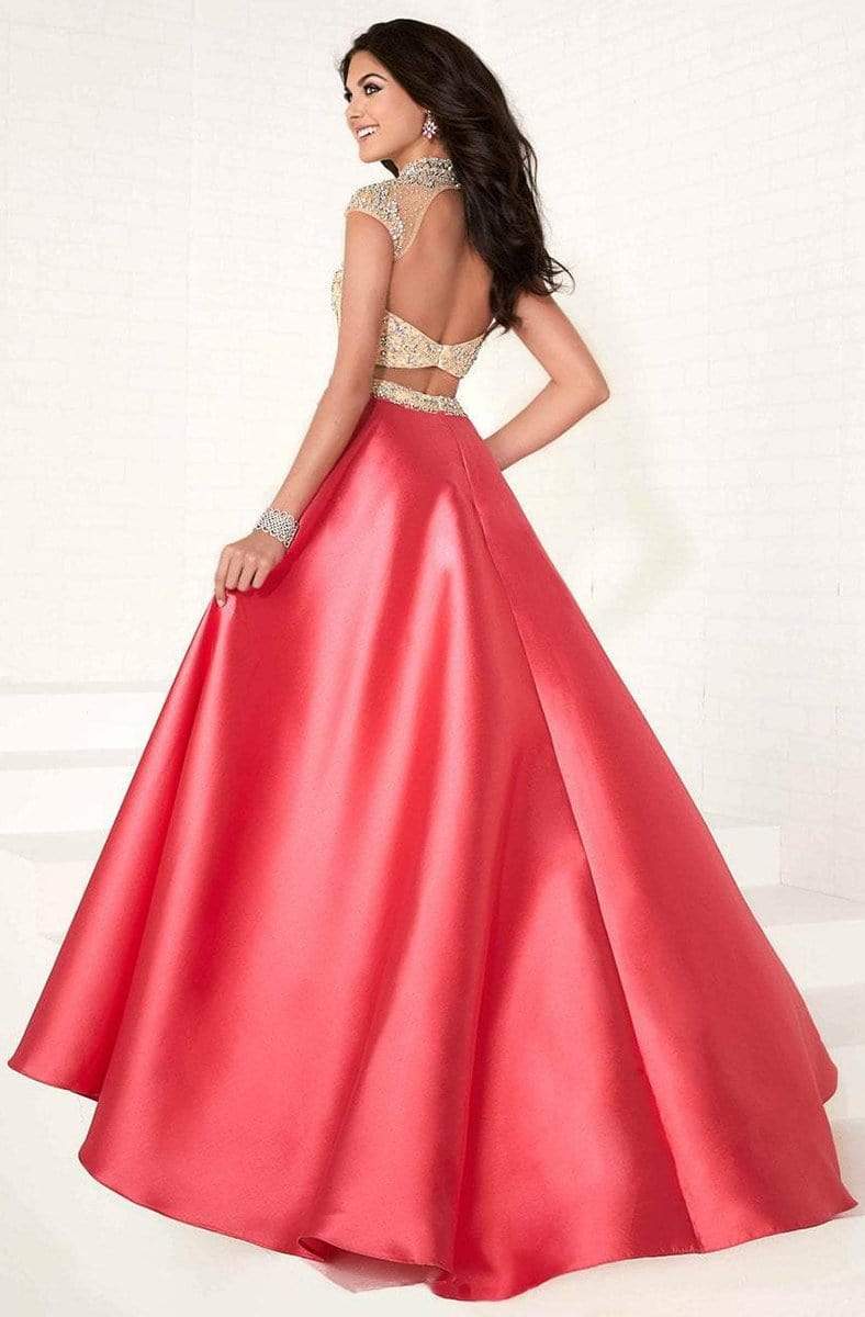 Tiffany Designs - 16277 Cap Sleeve Illusion Choker Mikado Gown Special Occasion Dress