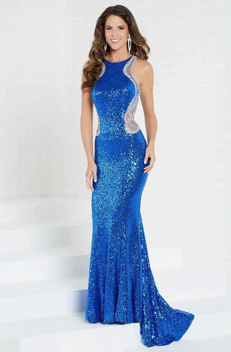 Tiffany Designs - 16284 Contoured Illusion Panel Mermaid Gown Special Occasion Dress 0 / Royal
