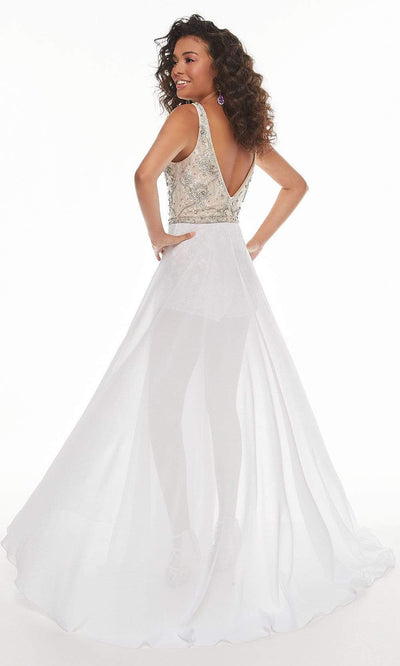 Tiffany Designs - 16459 Beaded V Neck Romper With Overskirt Prom Dresses