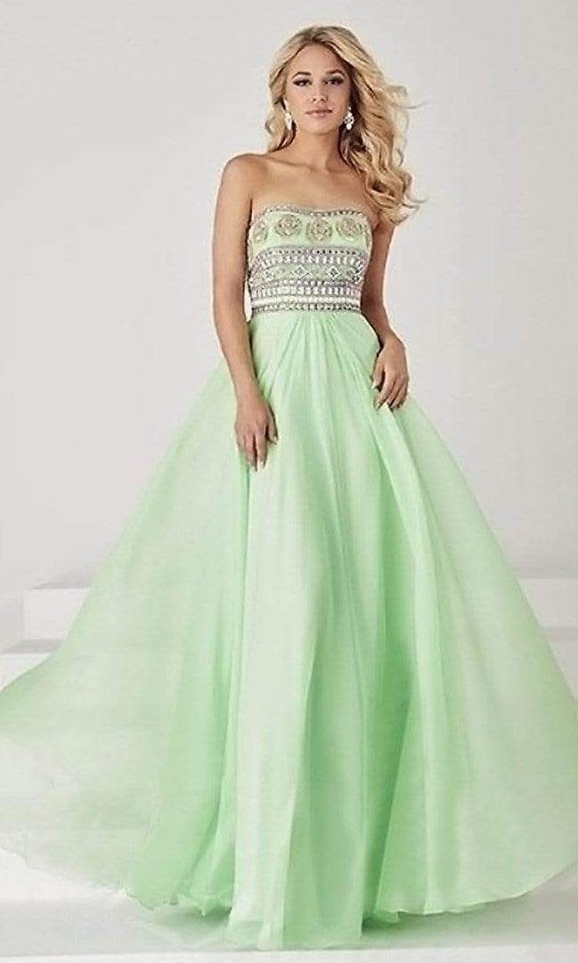 Tiffany Designs - 46016SC Strapless Chiffon A-line Dress