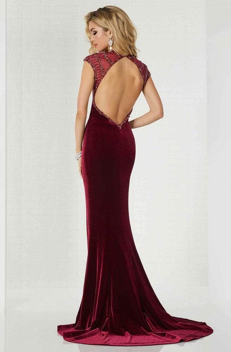Tiffany Designs - 46119 Beaded Fitted Evening Dress with Slit Special Occasion Dress