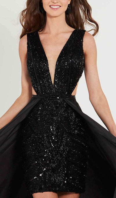 Tiffany Designs - 46155 Beaded Sheath Dress With Overskirt Special Occasion Dress