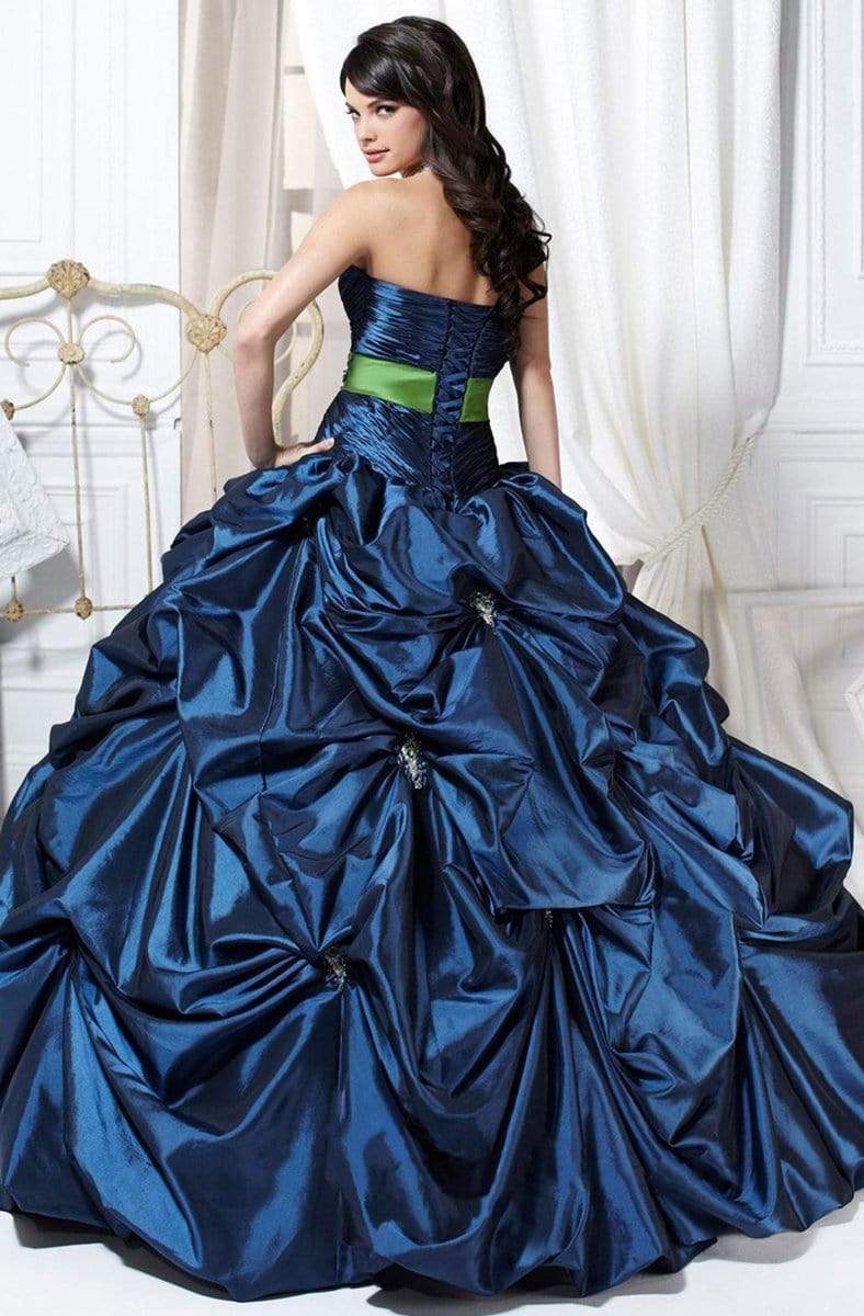 Tiffany Designs - 56218 Strapless Shirred Wrap Bodice Ballgown Special Occasion Dress