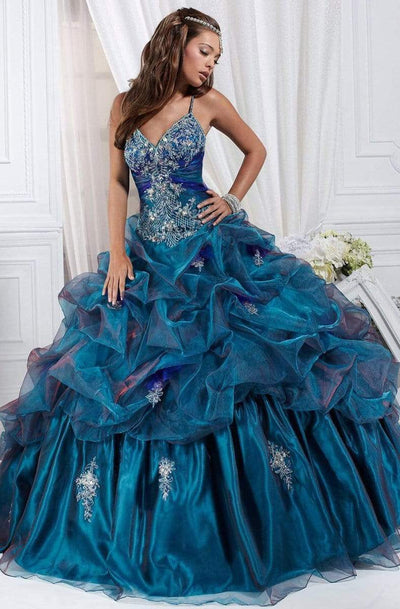 Tiffany Designs - 56230SC V-Neck Bead Embellished Ballgown