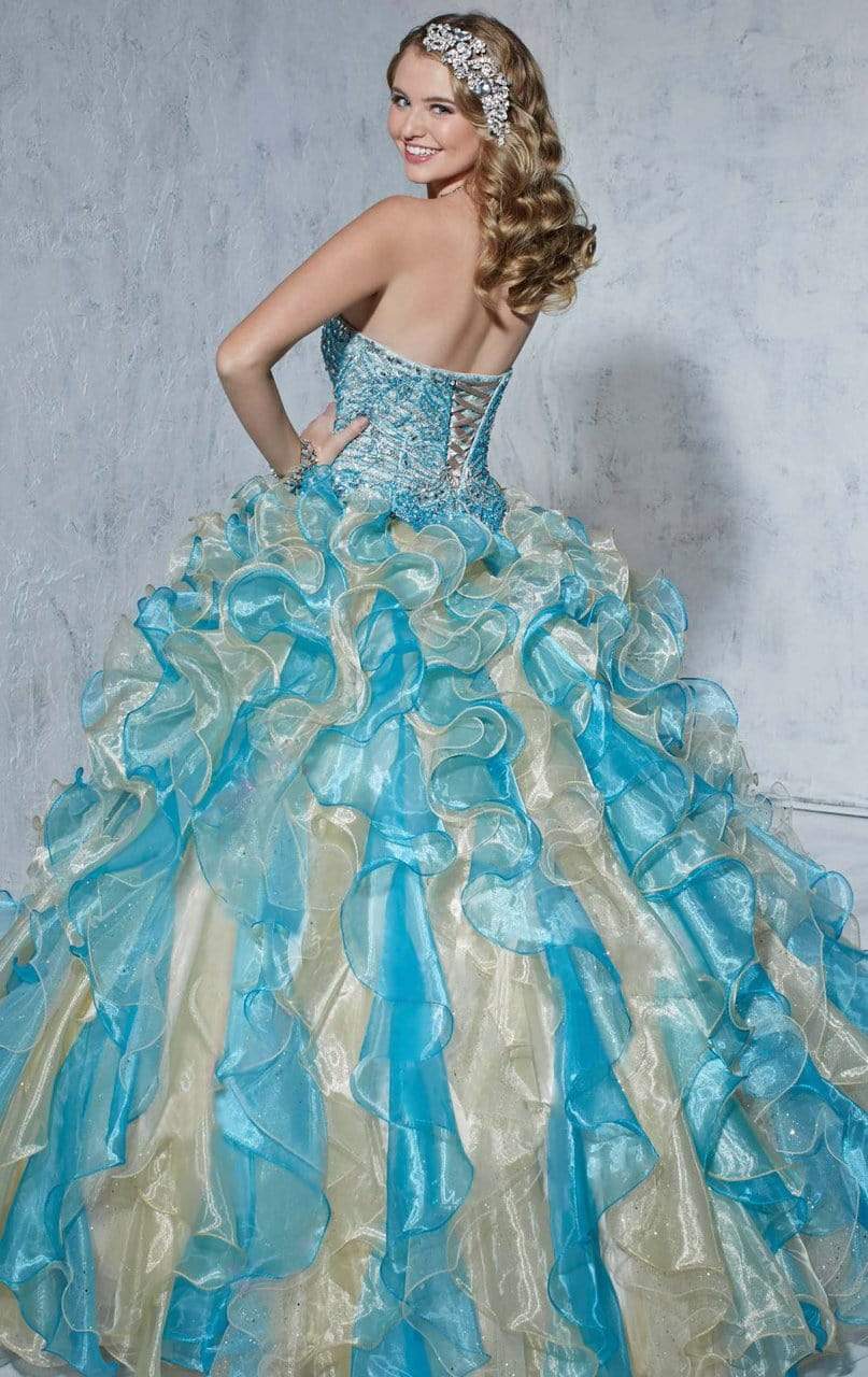 Tiffany Designs - 56251SC Strapless Sequin Tiered Ballgown