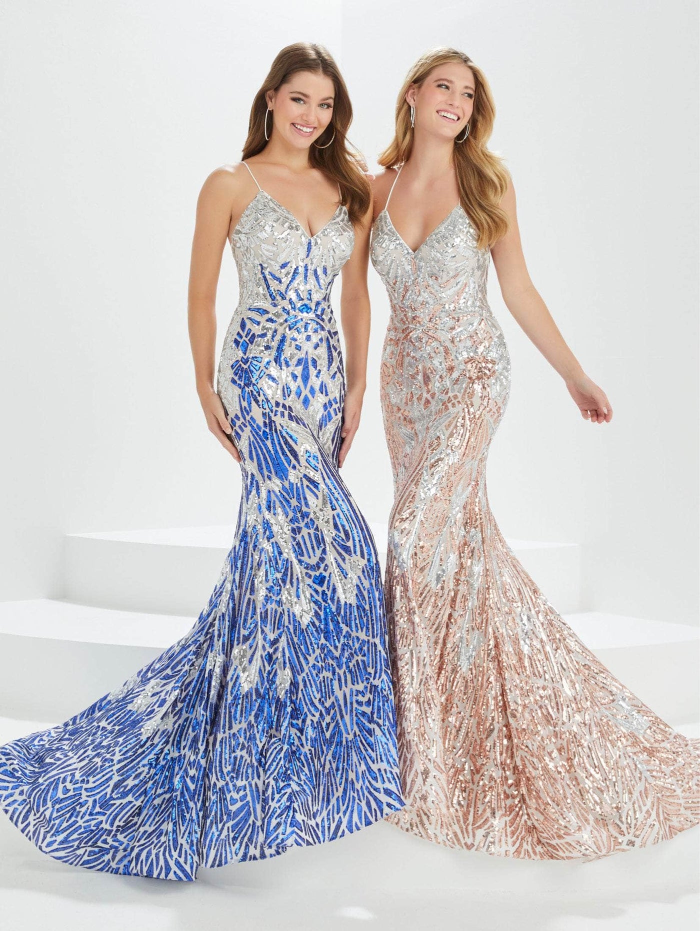 Tiffany Designs by Christina Wu 16023 - Two-toned Sequined Prom Gown Prom Dresses