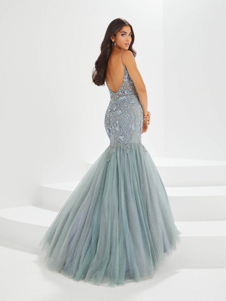 Tiffany Designs 16025 - Long Beaded/Tulle Mermaid Dress